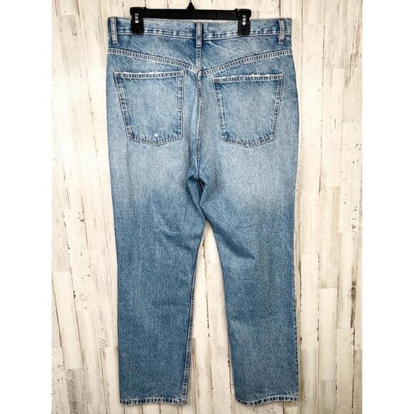 Zara Medium Light Wash Zip Fly Five Pocket Straight Leg Jeans EU 46 USA 14 - Picture 2 of 13